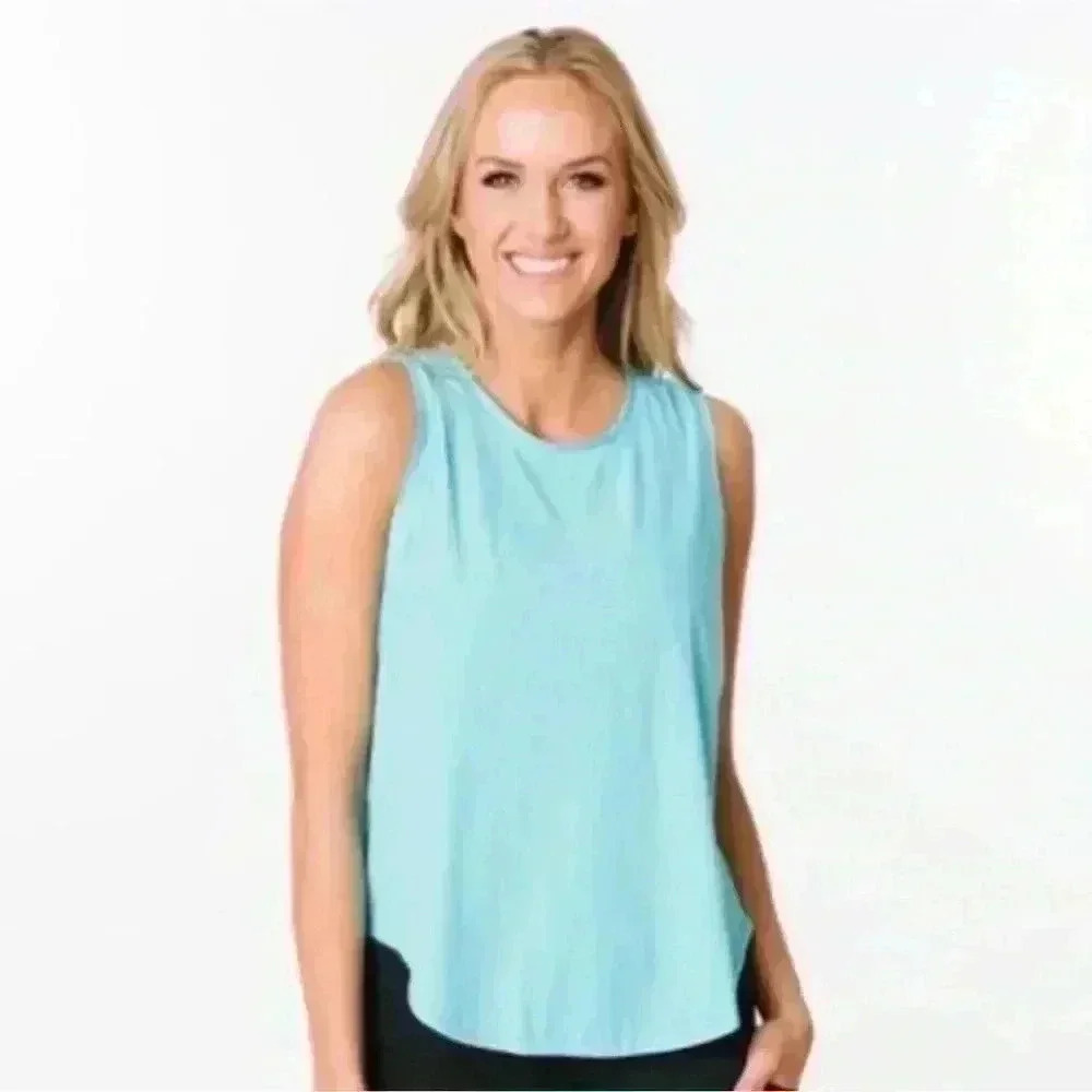 BNWT Zyia Active Sky Blue Panel Split Back Mesh Tank, XXL